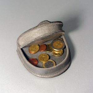 Intérieur boite à monnaie homme, en cuir rétro, cuir vintage, anthracite, made in France