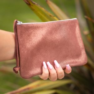 dragopnnière, pochette, porte monnaie, rectangulaire, en cuir pailleté, cuir métallisé, cuir fantaisie, la cartablière, fabriqué en france, fabriqué en Occitanie