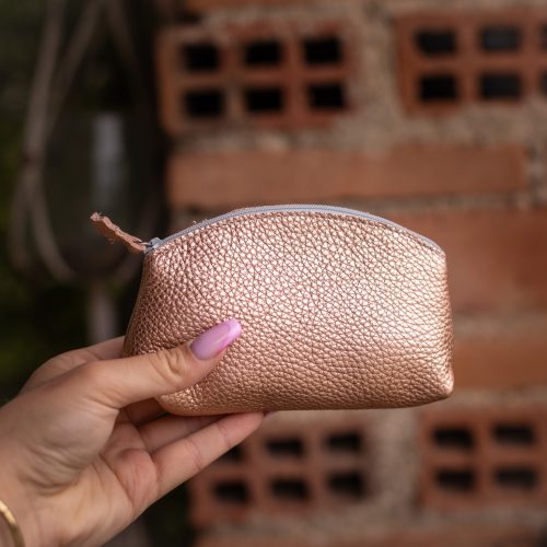 midi trousse a trésors en cuir pailleté - la cartablière