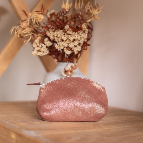 midi trousse a trésors en cuir pailleté - la cartablière