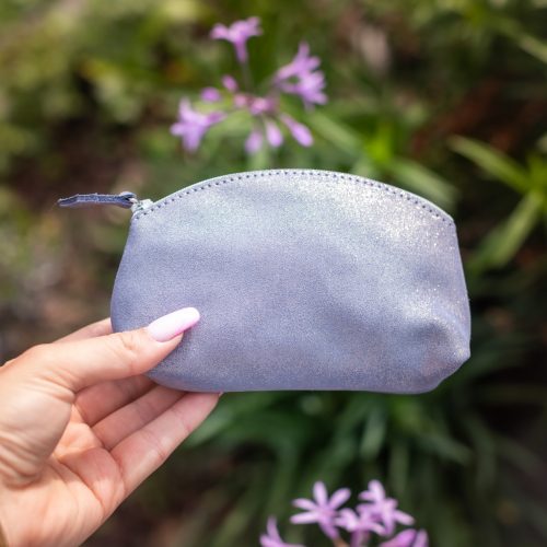 midi trousse a trésors en cuir pailleté - la cartablière