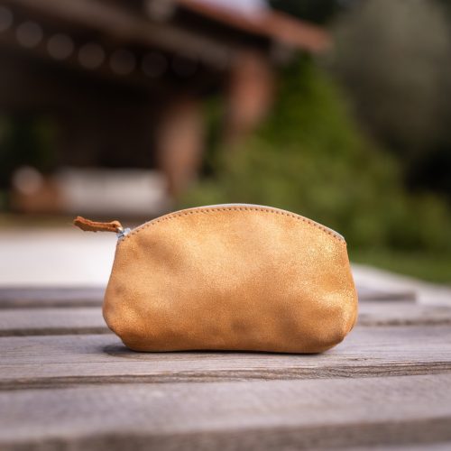 midi trousse a trésors en cuir pailleté - la cartablière