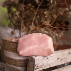 midi trousse a trésors en cuir pailleté - la cartablière