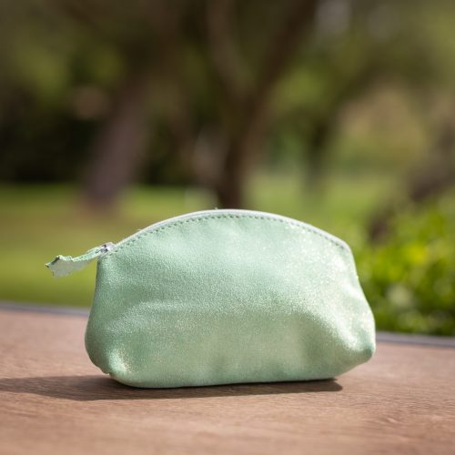 midi trousse a trésors en cuir pailleté - la cartablière