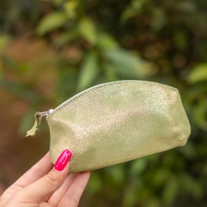 midi trousse a trésors en cuir pailleté - la cartablière