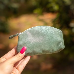 midi trousse a trésors en cuir pailleté - la cartablière