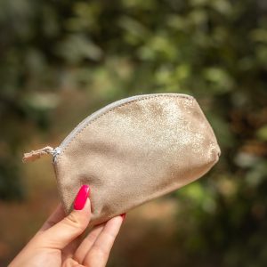 midi trousse a trésors en cuir pailleté - la cartablière