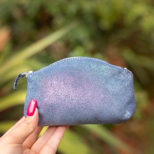 midi trousse a trésors en cuir pailleté - la cartablière