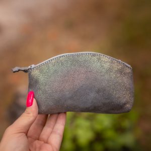 midi trousse a trésors en cuir pailleté - la cartablière