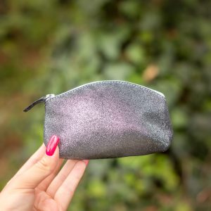 midi trousse a trésors en cuir pailleté - la cartablière