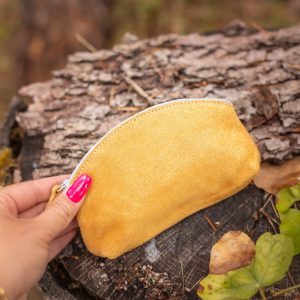 midi trousse a trésors en cuir pailleté - la cartablière