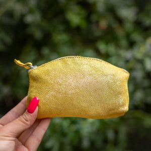 midi trousse a trésors en cuir pailleté - la cartablière