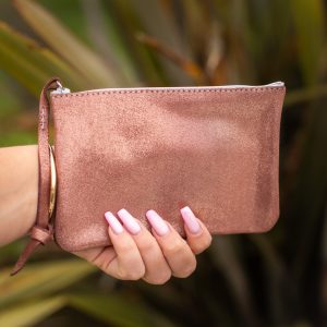 dragopnnière, pochette, porte monnaie, rectangulaire, en cuir pailleté, cuir métallisé, cuir fantaisie, la cartablière, fabriqué en france, fabriqué en Occitanie