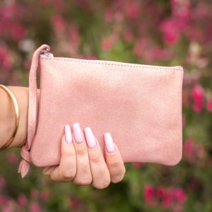 dragopnnière, pochette, porte monnaie, rectangulaire, en cuir pailleté, cuir métallisé, cuir fantaisie, la cartablière, fabriqué en france, fabriqué en Occitanie