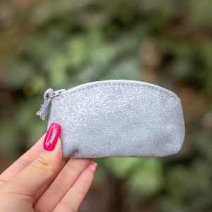 mini trousse à trésors, petites trousse en cuir, fabriqué en france, fabriqué en Occitanie, la cartablière, cuir, cuir pailleté, cuir fantaisie, porte-monnaie