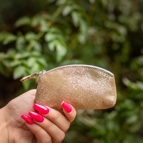 mini trousse à trésors, petites trousse en cuir, fabriqué en france, fabriqué en Occitanie, la cartablière, cuir, cuir pailleté, cuir fantaisie, porte-monnaie
