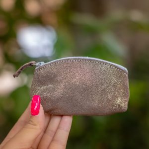 mini trousse à trésors, petites trousse en cuir, fabriqué en france, fabriqué en Occitanie, la cartablière, cuir, cuir pailleté, cuir fantaisie, porte-monnaie