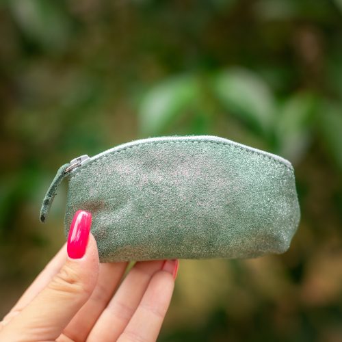 mini trousse à trésors, petites trousse en cuir, fabriqué en france, fabriqué en Occitanie, la cartablière, cuir, cuir pailleté, cuir fantaisie, porte-monnaie