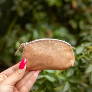 mini trousse à trésors, petites trousse en cuir, fabriqué en france, fabriqué en Occitanie, la cartablière, cuir, cuir pailleté, cuir fantaisie, porte-monnaie