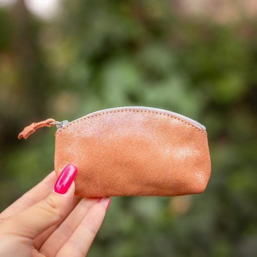 mini trousse à trésors, petites trousse en cuir, fabriqué en france, fabriqué en Occitanie, la cartablière, cuir, cuir pailleté, cuir fantaisie, porte-monnaie