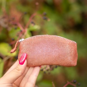 mini trousse à trésors, petites trousse en cuir, fabriqué en france, fabriqué en Occitanie, la cartablière, cuir, cuir pailleté, cuir fantaisie, porte-monnaie