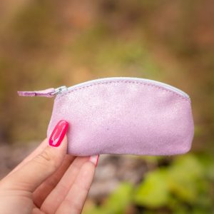 mini trousse à trésors, petites trousse en cuir, fabriqué en france, fabriqué en Occitanie, la cartablière, cuir, cuir pailleté, cuir fantaisie, porte-monnaie