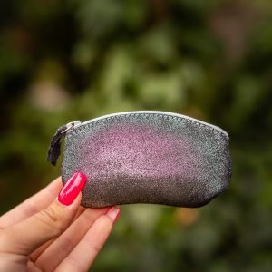 mini trousse à trésors, petites trousse en cuir, fabriqué en france, fabriqué en Occitanie, la cartablière, cuir, cuir pailleté, cuir fantaisie, porte-monnaie