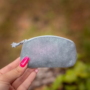 mini trousse à trésors, petites trousse en cuir, fabriqué en france, fabriqué en Occitanie, la cartablière, cuir, cuir pailleté, cuir fantaisie, porte-monnaie