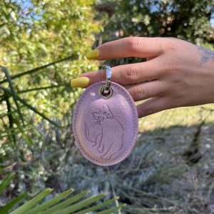 porte-clés-animaux-cuir-pailleté-mousse-lapin-cheval-chat-chien-la-cartabliere-fabrique-en-france