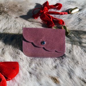 porte monnaie fleur en cuir pailleté la cartablière made in france