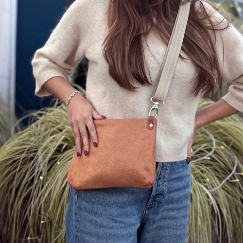 sac comète, petit sac pratique, sac a main, en cuir, en cuir pailleté, en cuir fantaisie, made in france, fabriqué en france