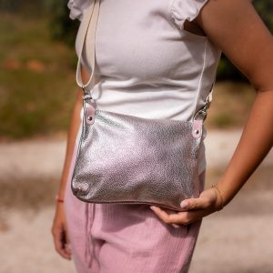 sac comète, petit sac pratique, sac a main, en cuir, en cuir pailleté, en cuir fantaisie, made in france, fabriqué en france