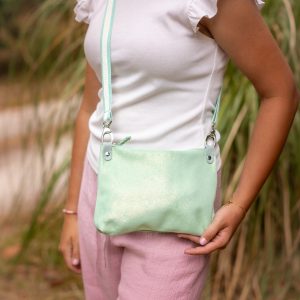 sac comète, petit sac pratique, sac a main, en cuir, en cuir pailleté, en cuir fantaisie, made in france, fabriqué en france