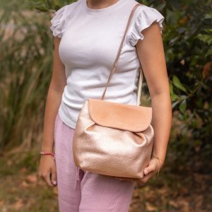 sac lucifer en cuir pailleté ou métallisé, sac en cuir, la cartablière, made in france, fabriqué en france