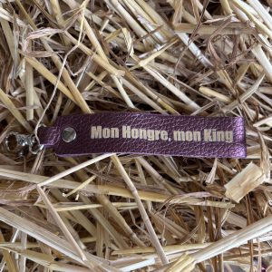porte-clés-message-la-cavaliere-paillettes-team-crottin-j'peux pas j'ai poney- fabriqué en france, made in france, fabriqué en Occitanie cuir pailleté message drôle cheval poney
