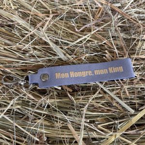 porte-clés-message-la-cavaliere-paillettes-team-crottin-j'peux pas j'ai poney- fabriqué en france, made in france, fabriqué en Occitanie cuir pailleté message drôle cheval poney