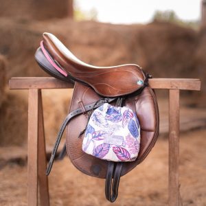 Protège-étriers en tissu Jacquard – Cordon avec stoppeur – Artisanat français – La Cavalière à Paillettes