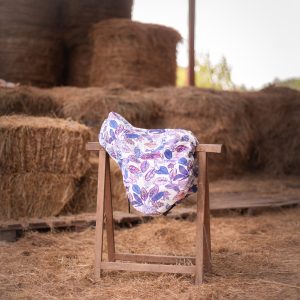 Protège-selle en tissu Jacquard – Artisanat français – Élastique – La Cavalière à Paillettes fabriqué en france, fabriqué en Occitanie équin équestre cheval accessoire équitation