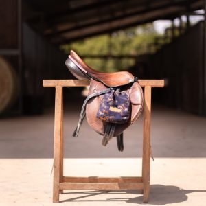 Protège-étriers en tissu Jacquard – Cordon avec stoppeur – Artisanat français – La Cavalière à Paillettes