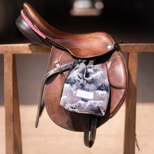 Protège-étriers en tissu Jacquard – Cordon avec stoppeur – Artisanat français – La Cavalière à Paillettes