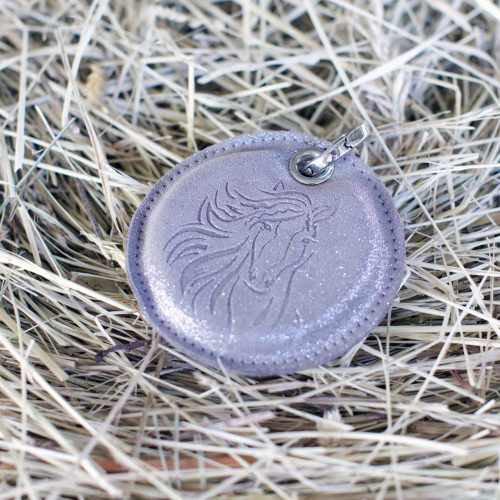 porte-clés-cheval cavalière cavalier la cartablière la cavalière à paillettes cuir pailleté fabriqué en france poney accessoire cuir fantaisie