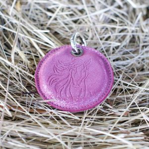 porte-clés-cheval cavalière cavalier la cartablière la cavalière à paillettes cuir pailleté fabriqué en france poney accessoire cuir fantaisie