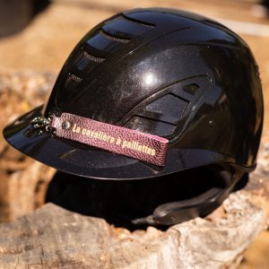 porte-clés-message-la-cavaliere-paillettes-team-crottin-j'peux pas j'ai poney- fabriqué en france, made in france, fabriqué en Occitanie cuir pailleté message drôle cheval poney