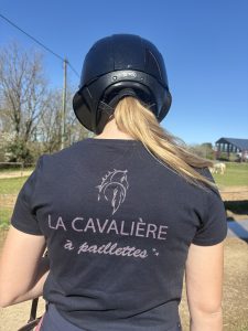 tee-shirt-la-cavaliere-a-paillettes-bleu-femme-enfant-col-rond-equitation